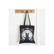 Black Magick Cat Energy Tote Bag - Gothic Pagan Wicca