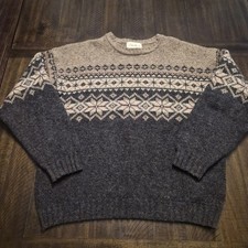 Vintage 90s Eddie Bauer Wool Blend Sweater Size L Made in USA Heather Knit XL JU
