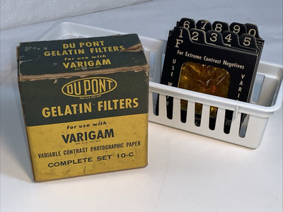 Du Pont Gelatin Filters Varigam Vtg Set 10-C Variable Contrast Photographic