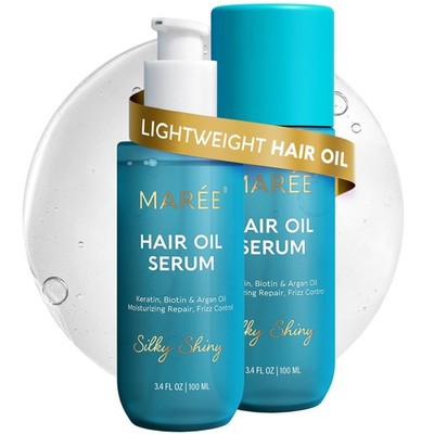 MAREE Hair Oil for Frizzy and Damaged Hair with Vitamins A, E, B5, 2 PACK  An...