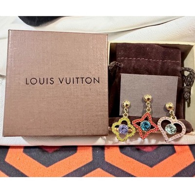 Louis Vuitton Bijoux Fantaisie Monogram Charms 3-Piece Earring Set Multi-Color