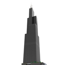 Hot Sale Willis Tower Sears Tower 1:800 Scale Building 2845 Pieces