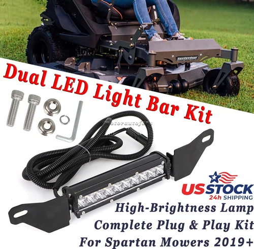 For Spartan Lawn Mower Dual LED Light Bar with Bracket Hardwares Kit 486-0052-00