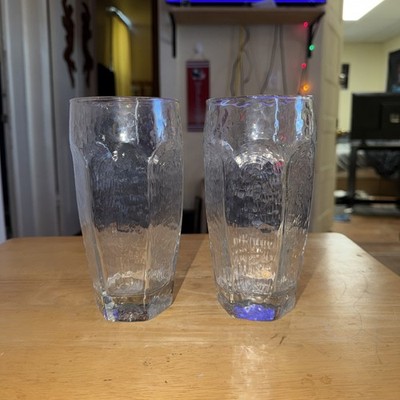 Vintage Set Of 2 Libbey Glass Company 6.25'' Chivalry Blue 16 ounce Cooler