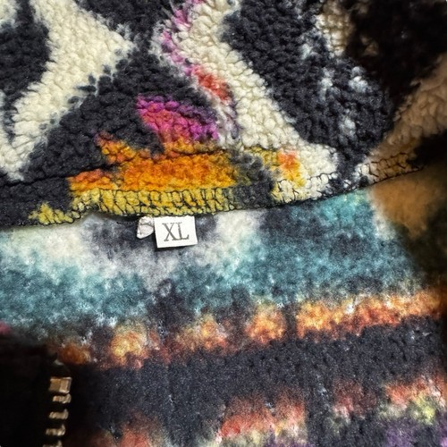 Multicolor Aztec Print Collared Jacket XL - Picture 5 of 9