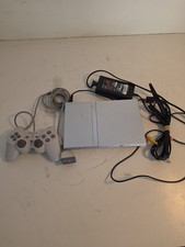 Sony PlayStation 2 Slim Satin Silver Console PS2 SCPH-77001 Gaming System NTSC