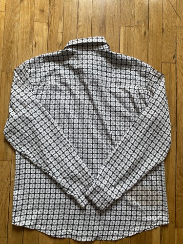 Camicia Huk uomo media bianca grigia marea gingham a quadri con bottoni performance - Foto 2 di 8