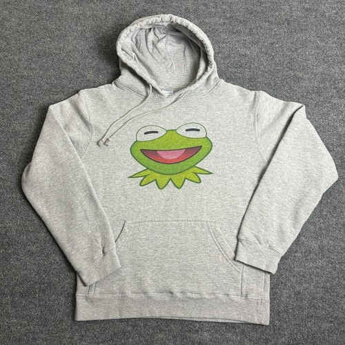 Kermit Hoodie Men's Medium Sweatshirt Gray Sesame Street Frog PBS