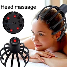Electric Octopus Claw Head Massager Light Therapy Scalp Relax Headache Relief