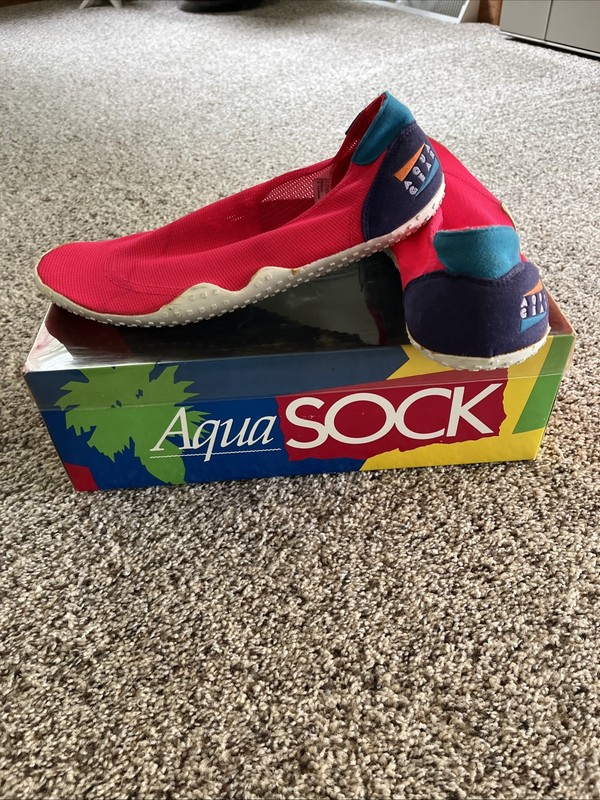 Vintage 90’s Nike Swoosh Aqua Socks Size 9 - Unworn In Box