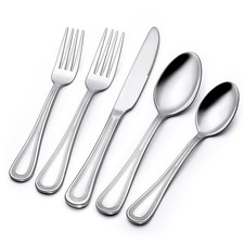 60-Piece Silverware Set for 12, Stainless Steel Flatware, Mirror Polished Cut...