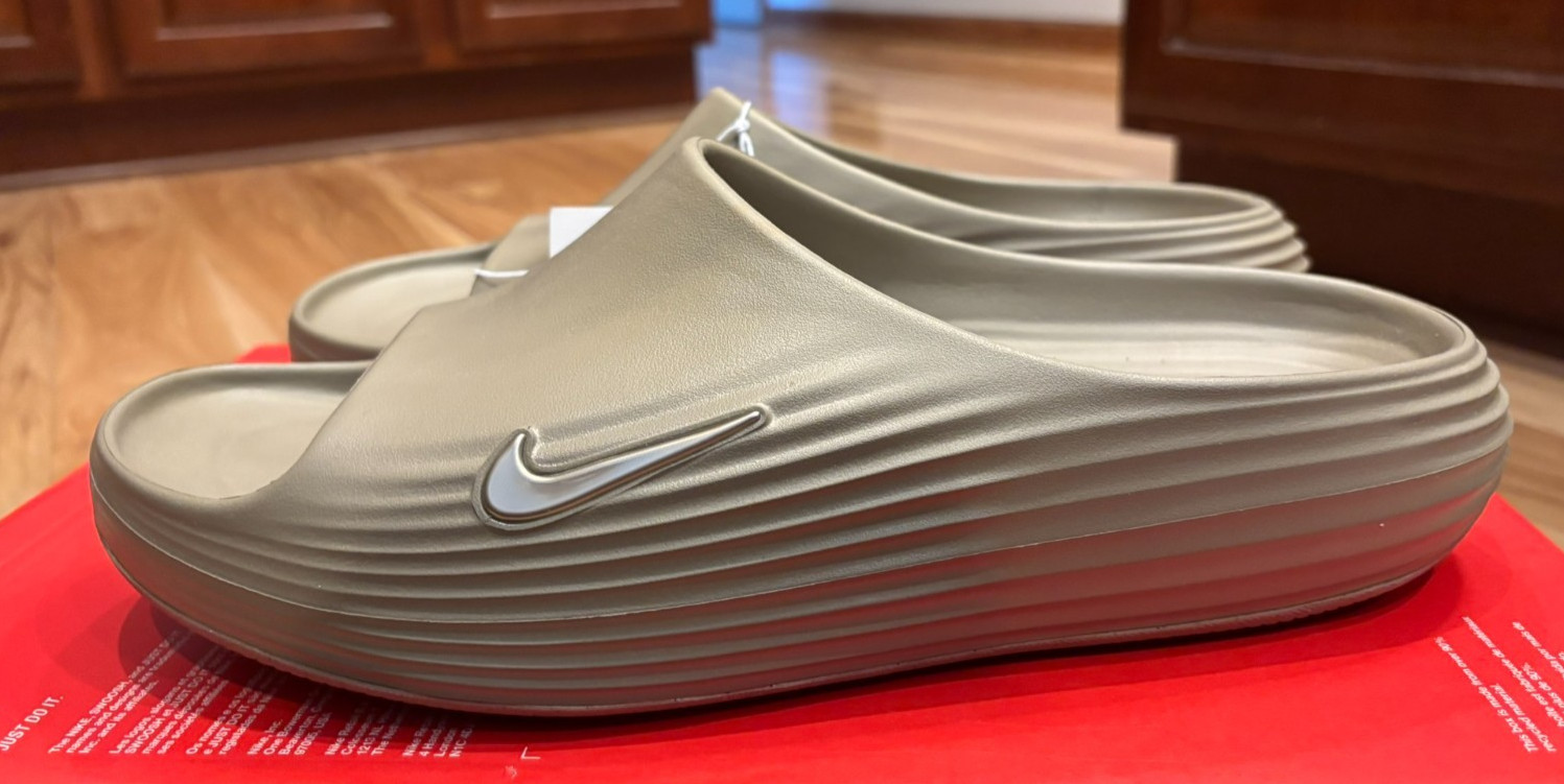 Nike ReactX Rejuven8 Slide Khaki HV4479 200 Men's Size 15 thumbnail 3