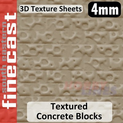 Walling DTextured Concrete Block 1:76 OO 4mm 3D Textur Sheet FINECAST FBS418C