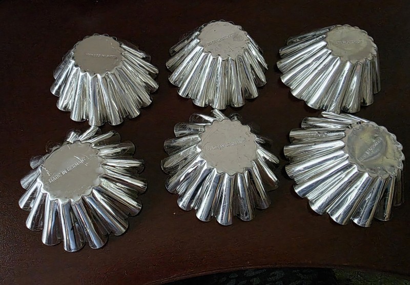 Vintage Metal Mini Tart Pans Set of 6 - Made in Germany