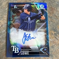 2016 Bowman Draft Chrome Joshua Lowe RC Auto Tampa Bay Rays #096/150