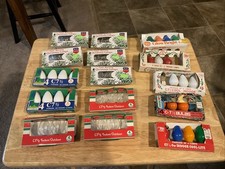 NOS Lot of 54 Vintage Color/Clear C7-1/2 Indoor/Outdoor Christmas Light Bulbs