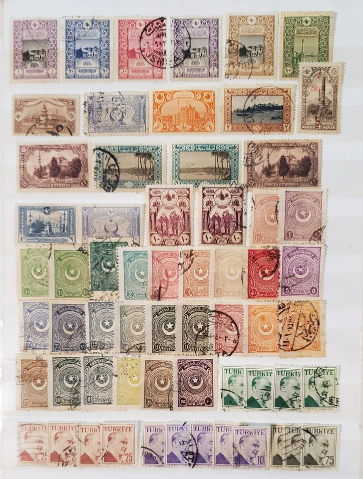 ACUMULACIÓN DE SELLOS GRANDES DE TURQUÍA FINALES DE 1800 a 1950. USADO Y COMO NUEVO. Foto 2 de 4