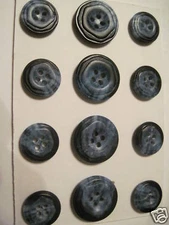 12p Navy13 DESIGNER SUIT BUTTON SET 4h Coat surplus sew trims 24/32 Horn  Effect