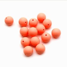 5 pc. Peach Silicone 15mm beads Food Grade silicone Solid 1211910107