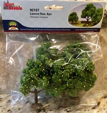 JTT SCENERY 92137 LEMON TREE 2.5"- 3.5" HO-SCALE 6 PER PACK JTT92137