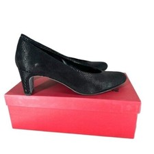 Vaneli Women s 10 Black E Print Dune VTG Vintage Pumps Mature Granny Office