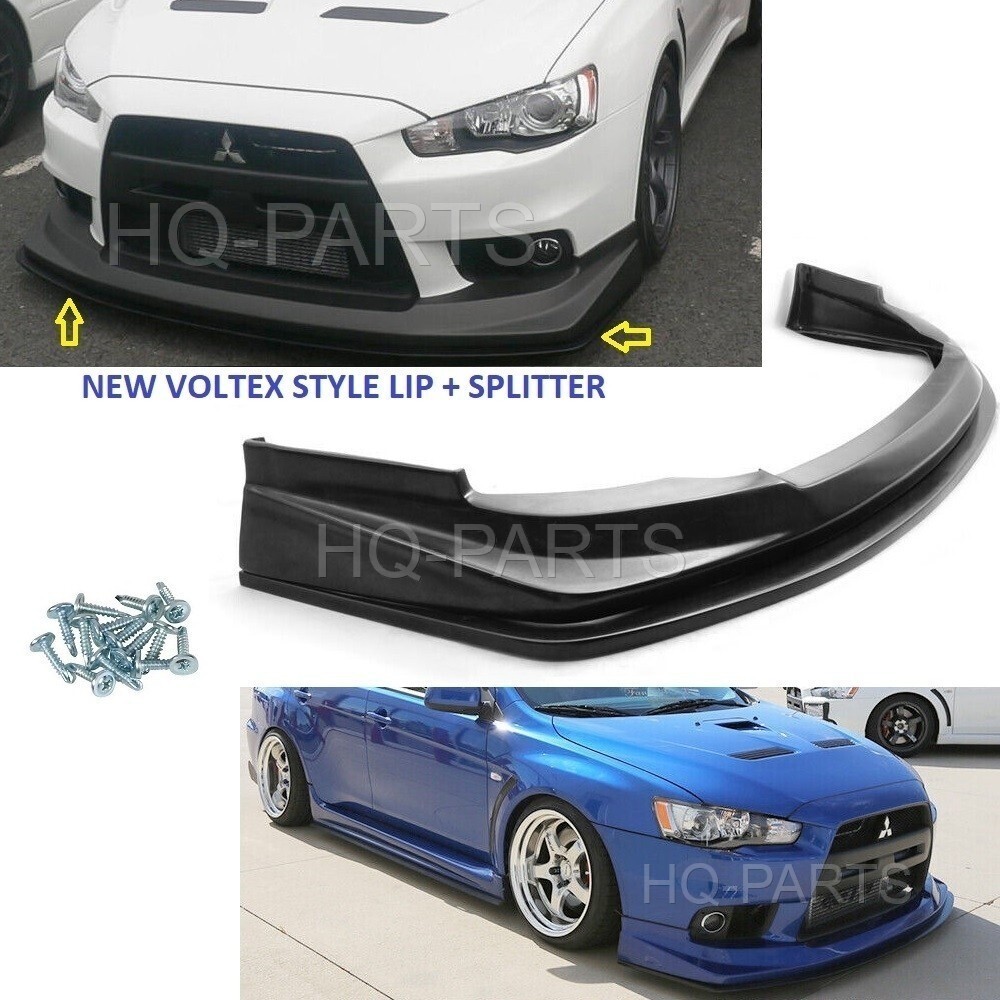 Fits 08-15 Lancer Evolution X EVO X V Style Front Bumper Lip Chin