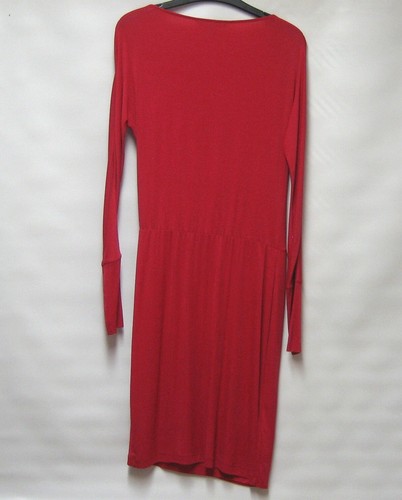 DESIGNER BCBG MAXAZRIA RIO RED FIXED WRAP DRESS QUIRKY BATWING SIZE XS - Picture 4 of 5