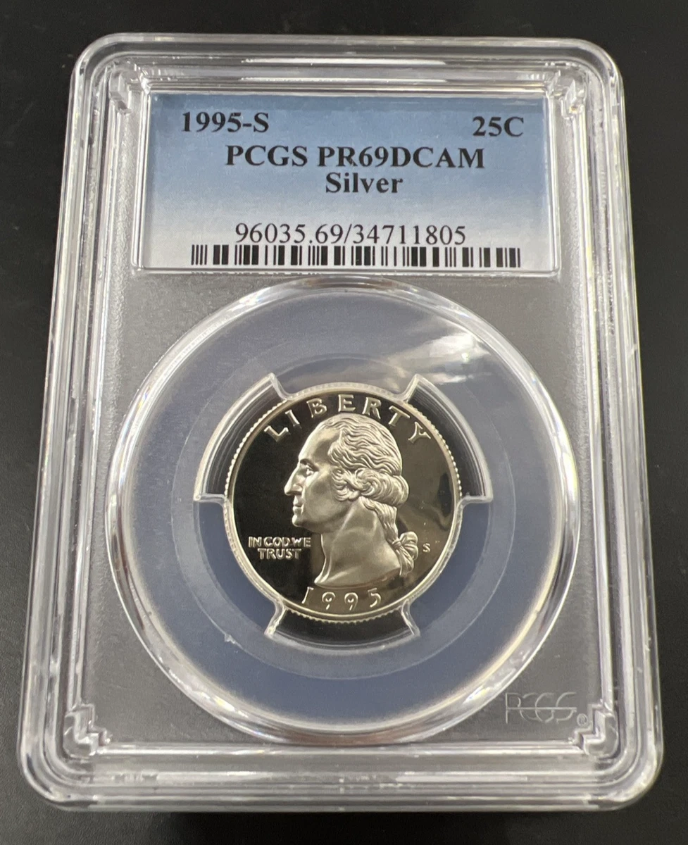 PCGS Certified PR 69 Graded 1995 Washington Quarters (1932-1998