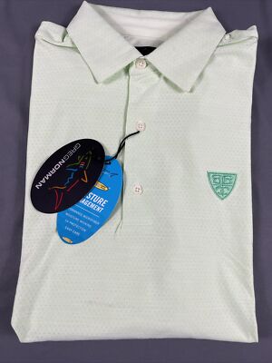 Greg Norman Golf Shirt Polo Play Dry Chest Logo Small Green Polyester MSRP $72