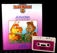 Teddy Ruxpin Worlds Of Wonder ALL ABOUT BEARS - Vintage 1985 BOOK  CASSETTE