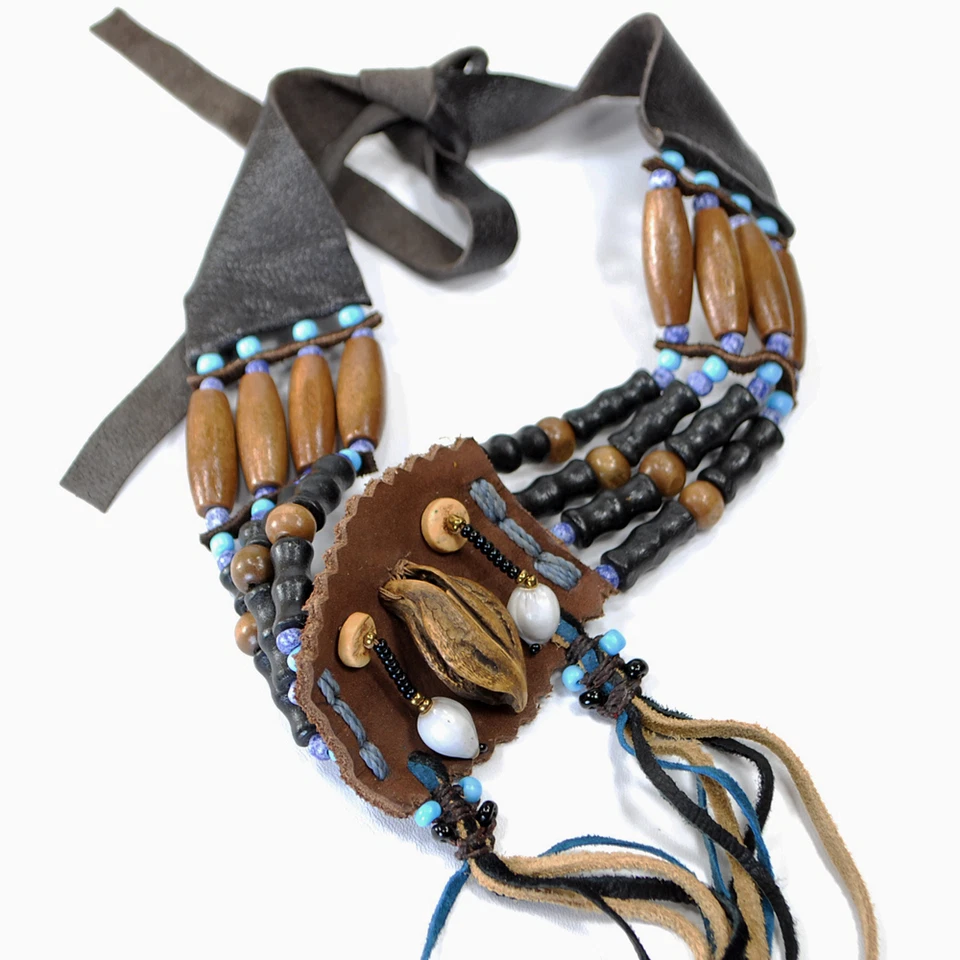 Wood & Leather Dream Catcher Necklace 16"-23" FREE SHIPPING FREE SHIPPING Foto 3 de 4