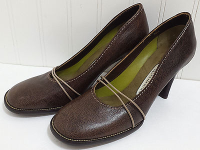 LISA NADING Brown Dress Shoes Heels LARS Chestnut Leather Pumps Sz 6 US 36.5EU 