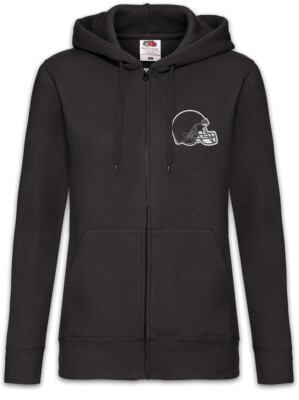 American Football Helmet Damen Zipper Hoodie Player Passion Love Addiction Ball