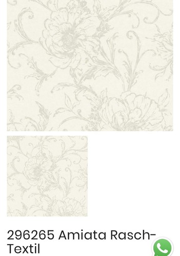 2 Rolls Rasch Textil Blossom Cream Silver Metallic Floral Wallpaper 296289 New - Picture 7 of 7