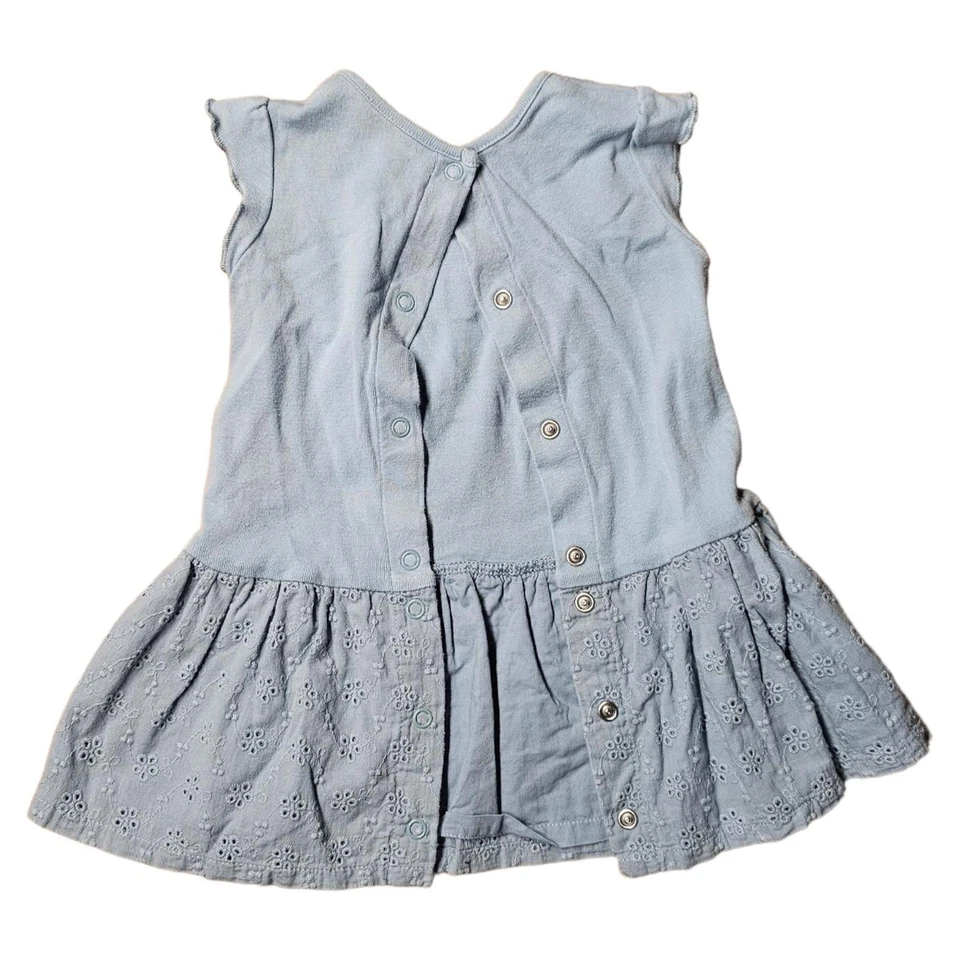 Dulce Petit Bateau Bebé Vestido Talla 6M 67 Azul - Imagen 2 de 2