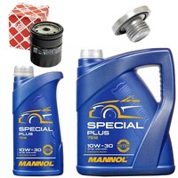 MotoröL Filter Set Mannol 10W-30 API SN 6 Liter + Schraube FüR Opel Omega Sintra