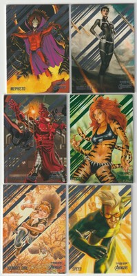 2022 Marvel Fleer Ultra Avengers Upper Deck 11 Card Lot Base, Green Parallels