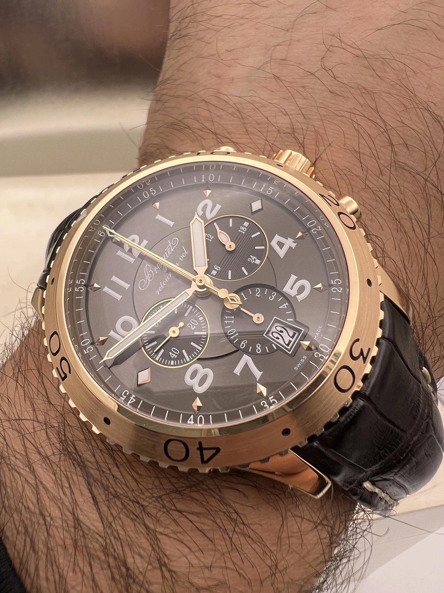 PEPUIGNET 腕時計 Breguet Type XXII Rose Gold Flyback Chronograph 44mm Brown
