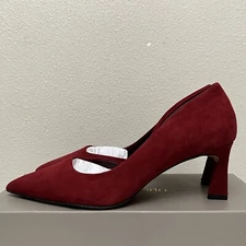 Franco Sarto Tana Half d'Orsay Pump, US Women’s 9M, Deep Red, New With Box