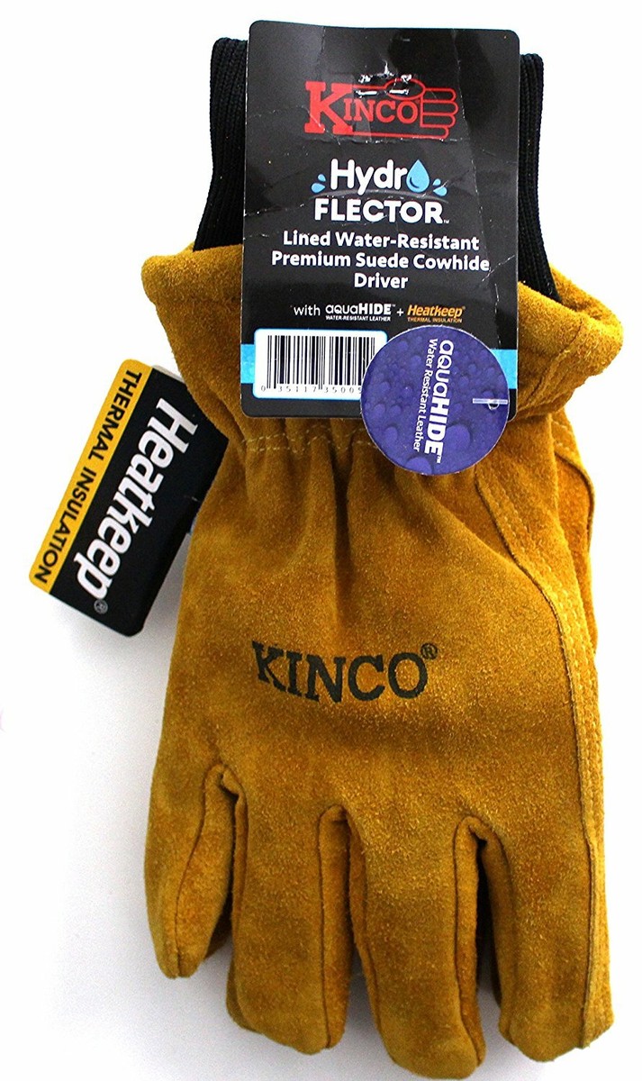 Kinco 350HKP-XL HYDROFLECTOR Lined Water-Resistant Cowhide Gloves for Men,  XL