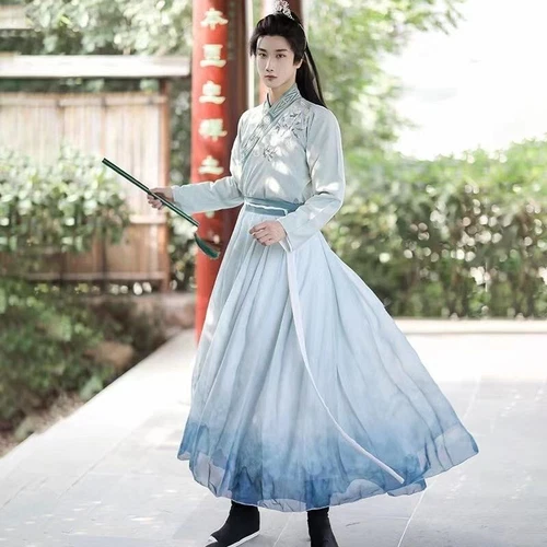 Weijin Hanfu Set Printed Men Chinese Style Swordsman Ancient Traditional Costume - Picture 20 of 20