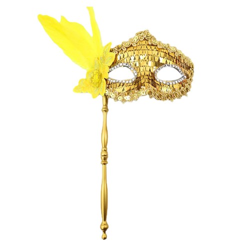 1PCS Masquerade Masque Glitter Masquerade Eye Mask With Stick For Dancing Party - Picture 15 of 16