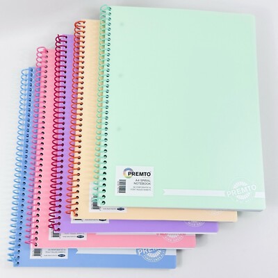 A4 Spiral Notizbuch Pastellfarben passend Spiral Notizbuch Jotter 160 linierte Seiten