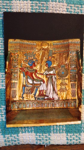 VINTAGE POST CARD EGYPTIAN MUSEUM CAIRO EGYPT KING TUT THE THRONE. - Picture 4 of 11