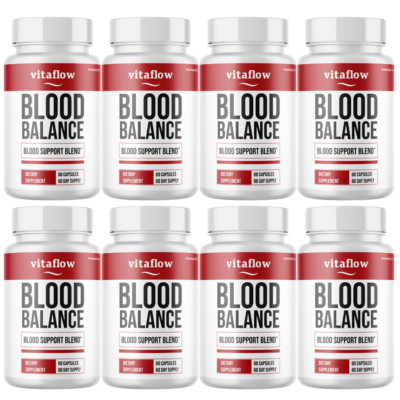 VitaFlow Blood Balance Capsules, Vita Flow Glycogen Support - 8 Bottles