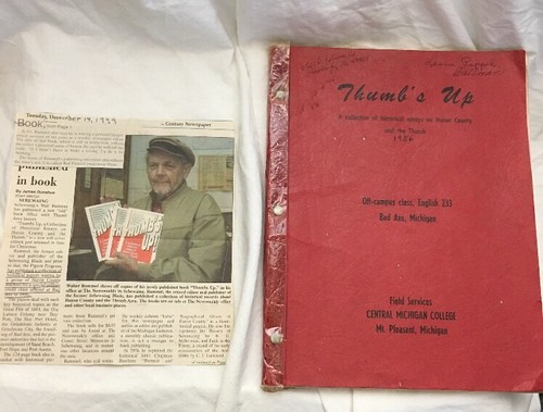 RARE Thumb's Up Huron County, MI Original Manuscript Historical Essays 1956 Book - Picture 7 of 11