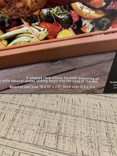 Copper Roaster Pan 16” New W Rack Cookware - Copper Series New in Box (Eternal) - Picture 7 of 11