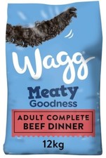 Wagg Meaty Goodness Complete Dry Adult Dog Food Beef Dinner 12kg 2.20 per kilo