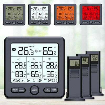 & Wetterstation Thermometer mit  Außensensor LCD Innen Außen Thermometer 2023