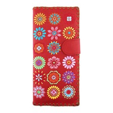 Lavishy Colorful Spring Flower Festival Large Wallet - Floral Embroidered Wallet